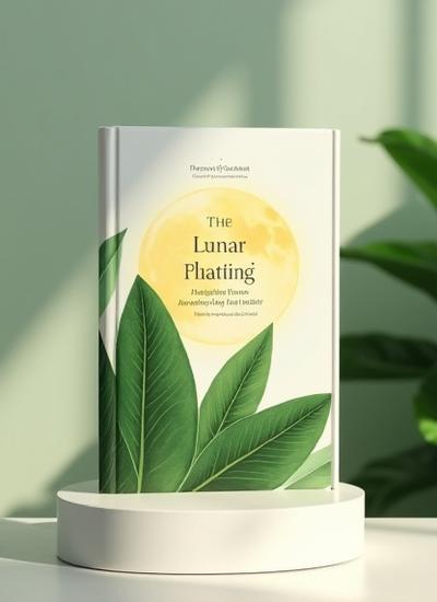 Cover of 'The Lunar Planting Guide' showing a stylized moon over a vibrant garden, with text 'Terra Gardens: Harness the Moon's Power for Your Plants'